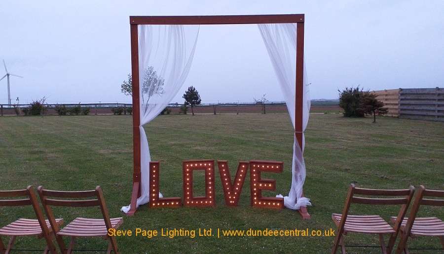 wooden wedding arch hire